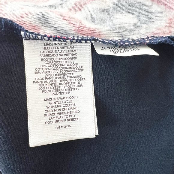 Jones New York Blouse Women Medium Cherry Red Combo Mixed Media V-Neck Top NWT - Picture 7 of 10